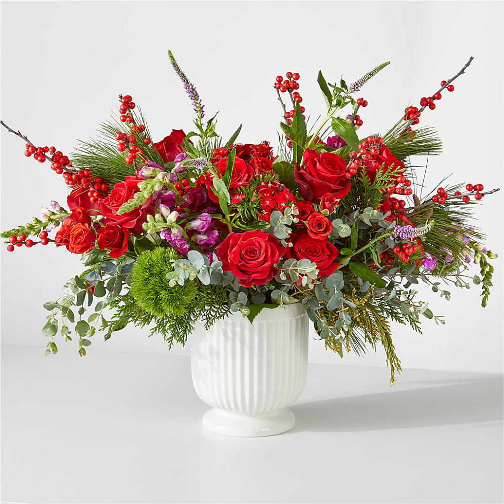 Big Red Bow Bouquet – SHINKLES' FLOWER SHOP & GREENHOUSE, Temperance MI