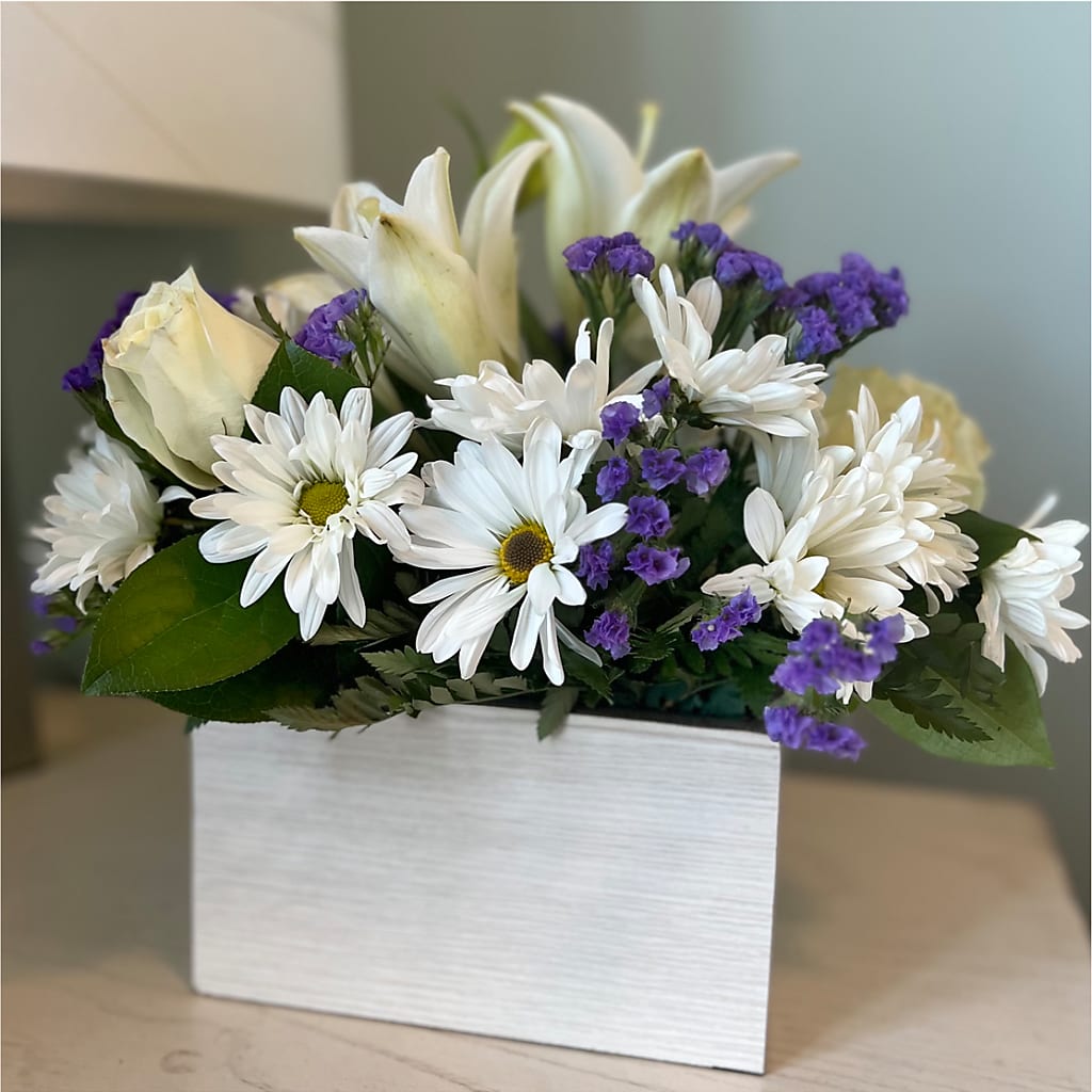 Beyond Blue Box Bouquet – SHINKLES' FLOWER SHOP & GREENHOUSE, Temperance MI