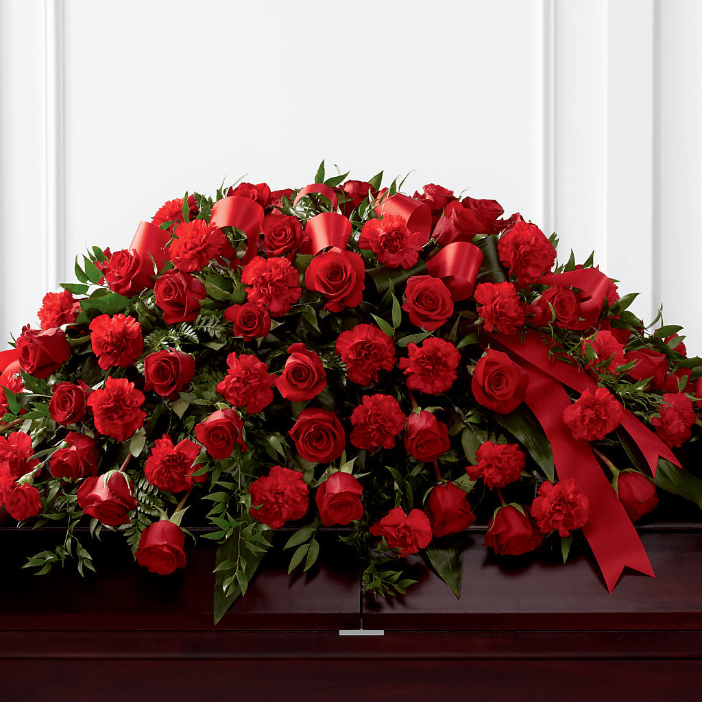 Tribute of Life Casket Spray – SHINKLES' FLOWER SHOP & GREENHOUSE, Temperance MI