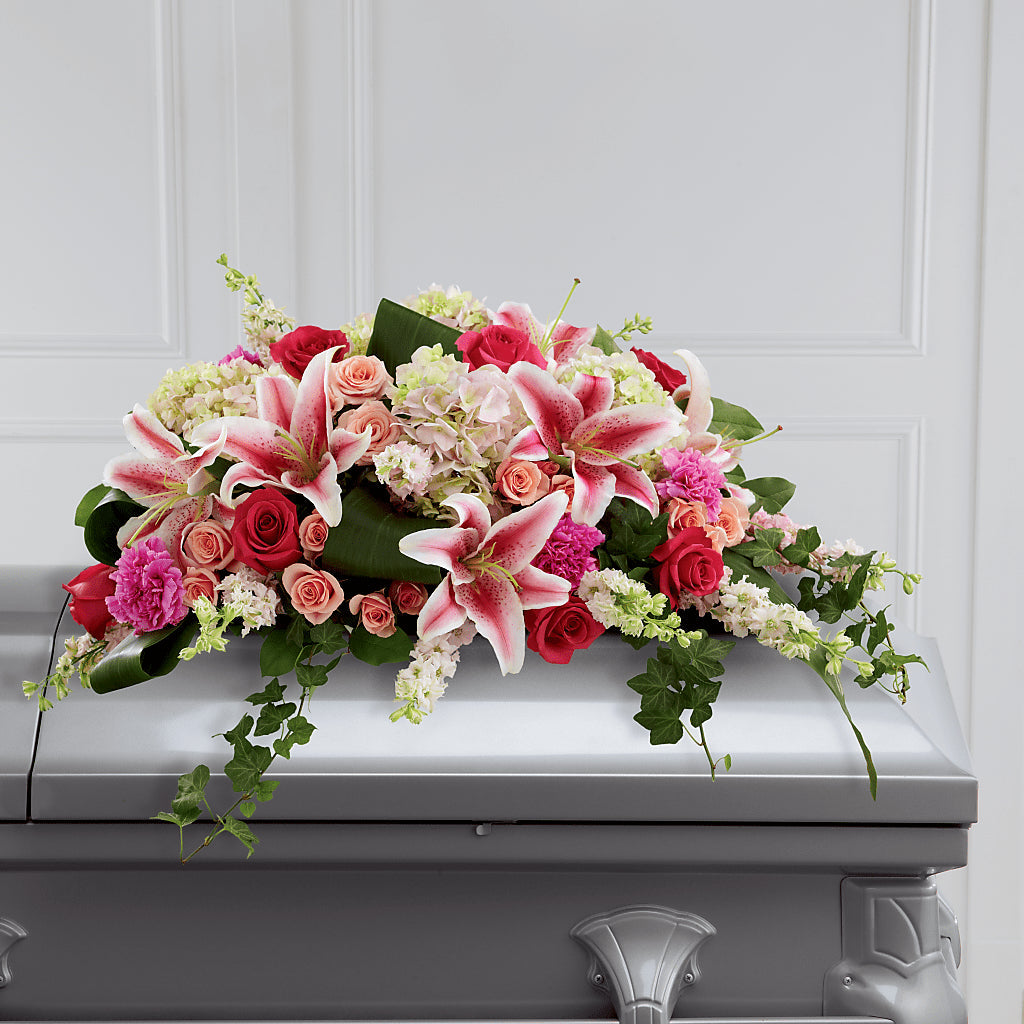 Splendid Grace Casket Spray – SHINKLES' FLOWER SHOP & GREENHOUSE, Temperance MI