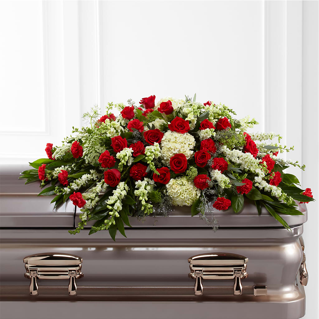 Sincerity Casket Spray – SHINKLES' FLOWER SHOP & GREENHOUSE, Temperance MI