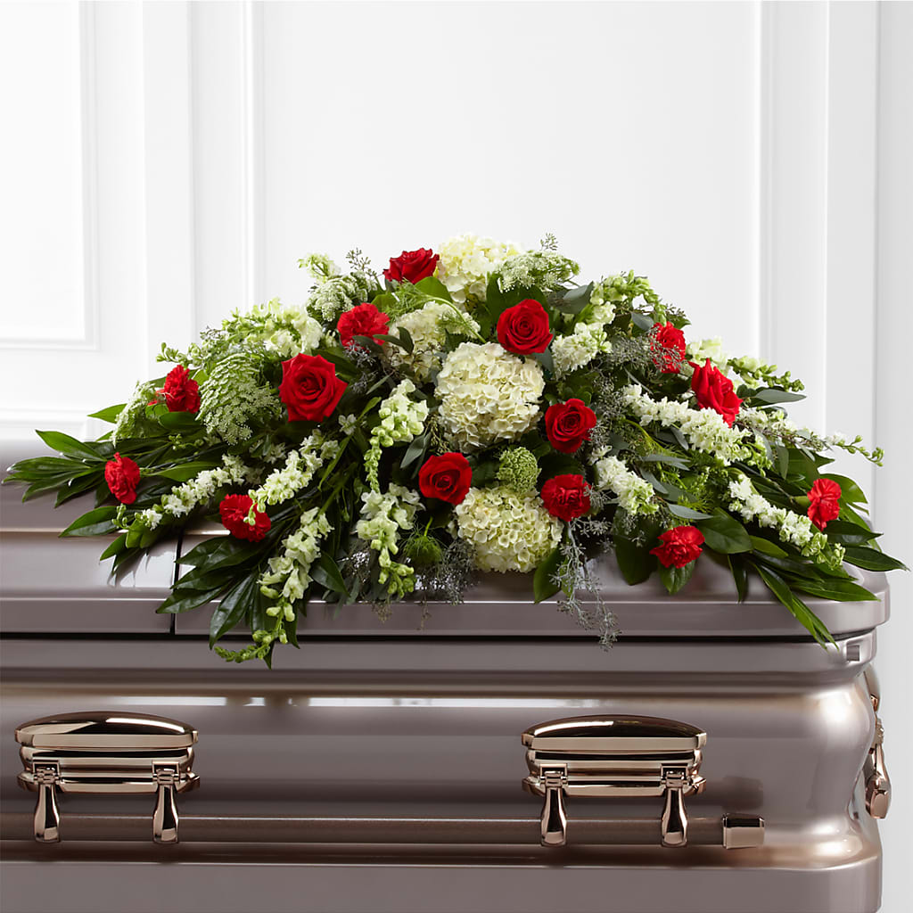 Sincerity Casket Spray – SHINKLES' FLOWER SHOP & GREENHOUSE, Temperance MI