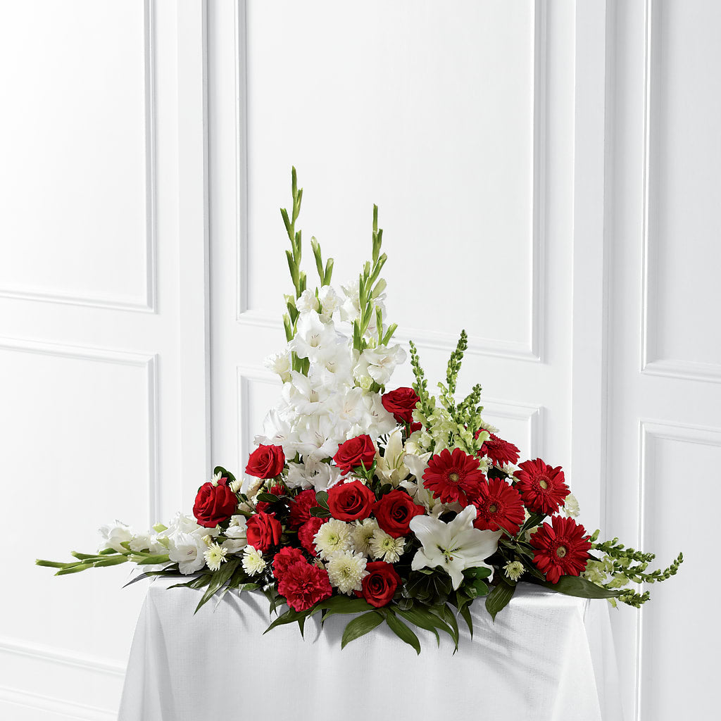 Crimson & White Arrangement – SHINKLES' FLOWER SHOP & GREENHOUSE, Temperance MI