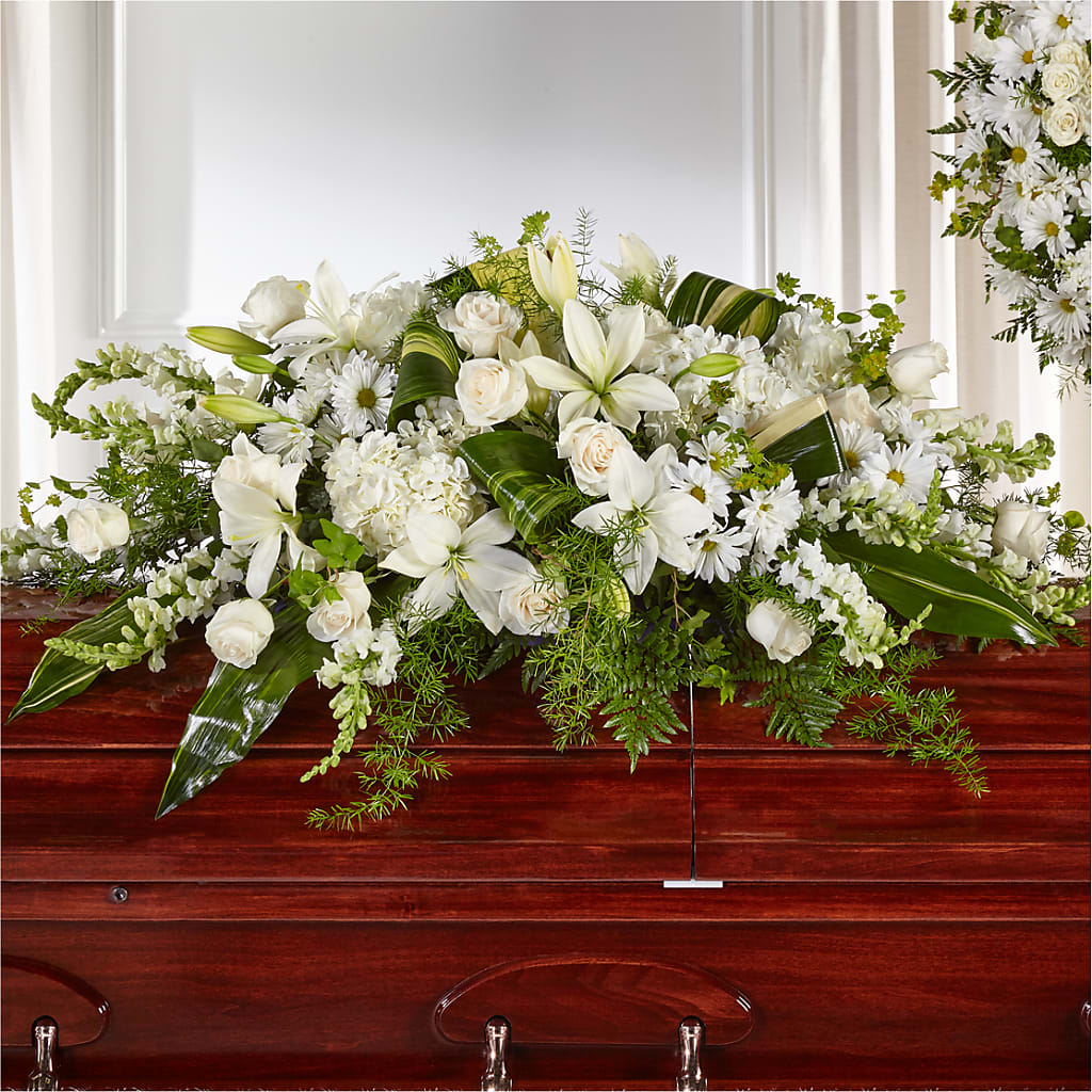 Abundance Casket Spray – SHINKLES' FLOWER SHOP & GREENHOUSE, Temperance MI