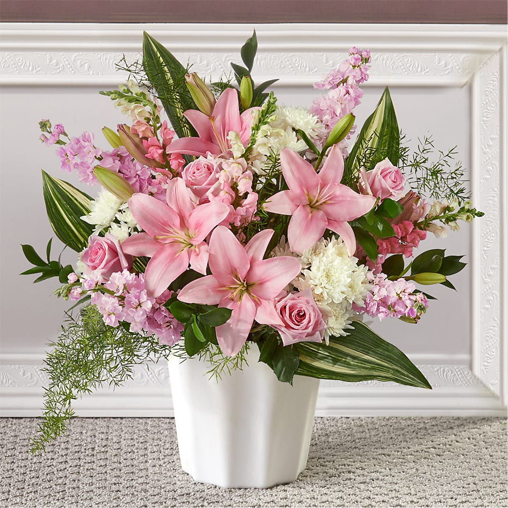 Simply Serene Floor Basket – SHINKLES' FLOWER SHOP & GREENHOUSE, Temperance MI