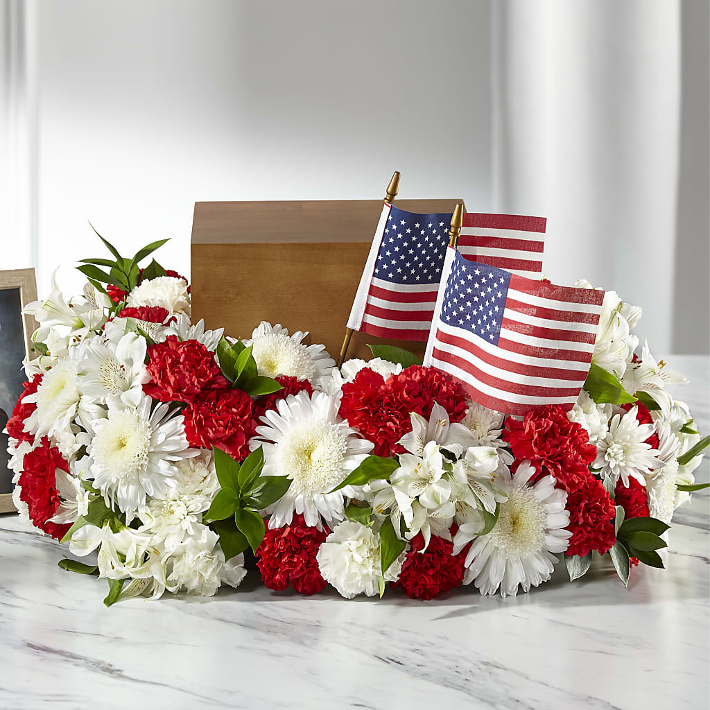 Spirit of Patriotism Cremation Adornment – SHINKLES' FLOWER SHOP & GREENHOUSE, Temperance MI