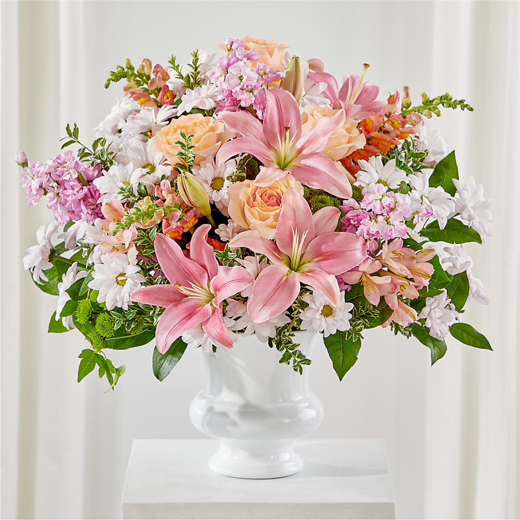 Heartfelt Gesture Urn Arrangement – SHINKLES' FLOWER SHOP & GREENHOUSE, Temperance MI