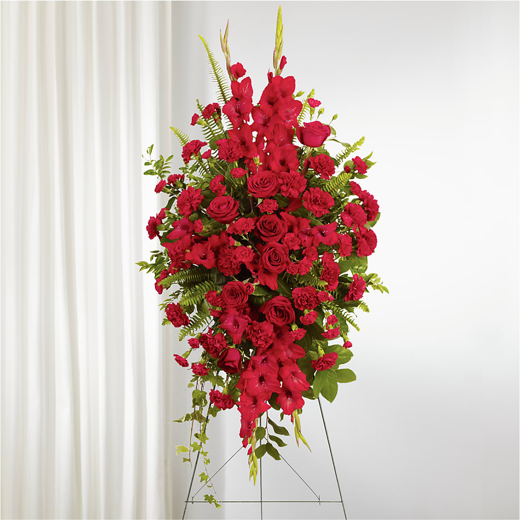 From the Heart Standing Spray – SHINKLES' FLOWER SHOP & GREENHOUSE, Temperance MI