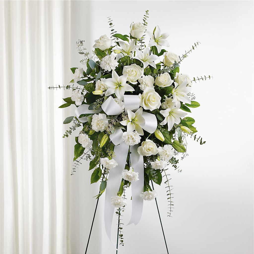 With Care Standing Spray – SHINKLES' FLOWER SHOP & GREENHOUSE, Temperance MI