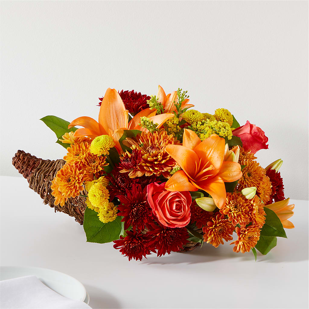 Bouquet of Blessings Cornucopia – SHINKLES' FLOWER SHOP & GREENHOUSE, Temperance MI