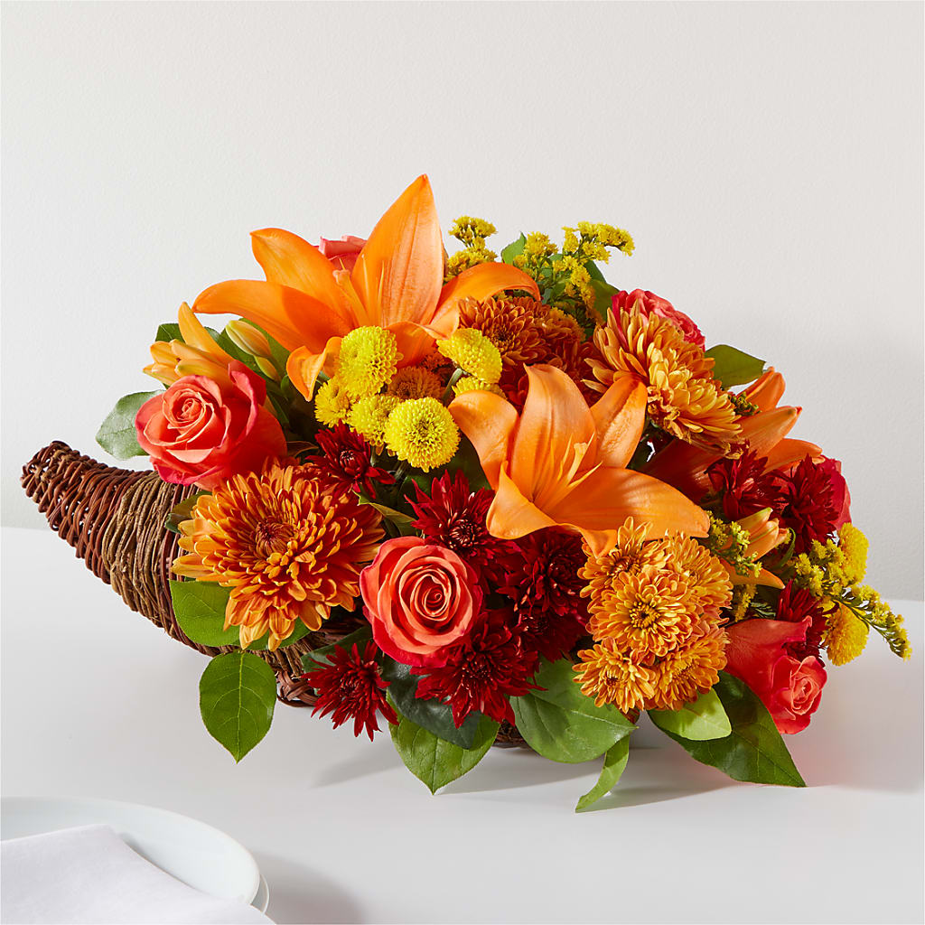 Bouquet of Blessings Cornucopia – SHINKLES' FLOWER SHOP & GREENHOUSE, Temperance MI