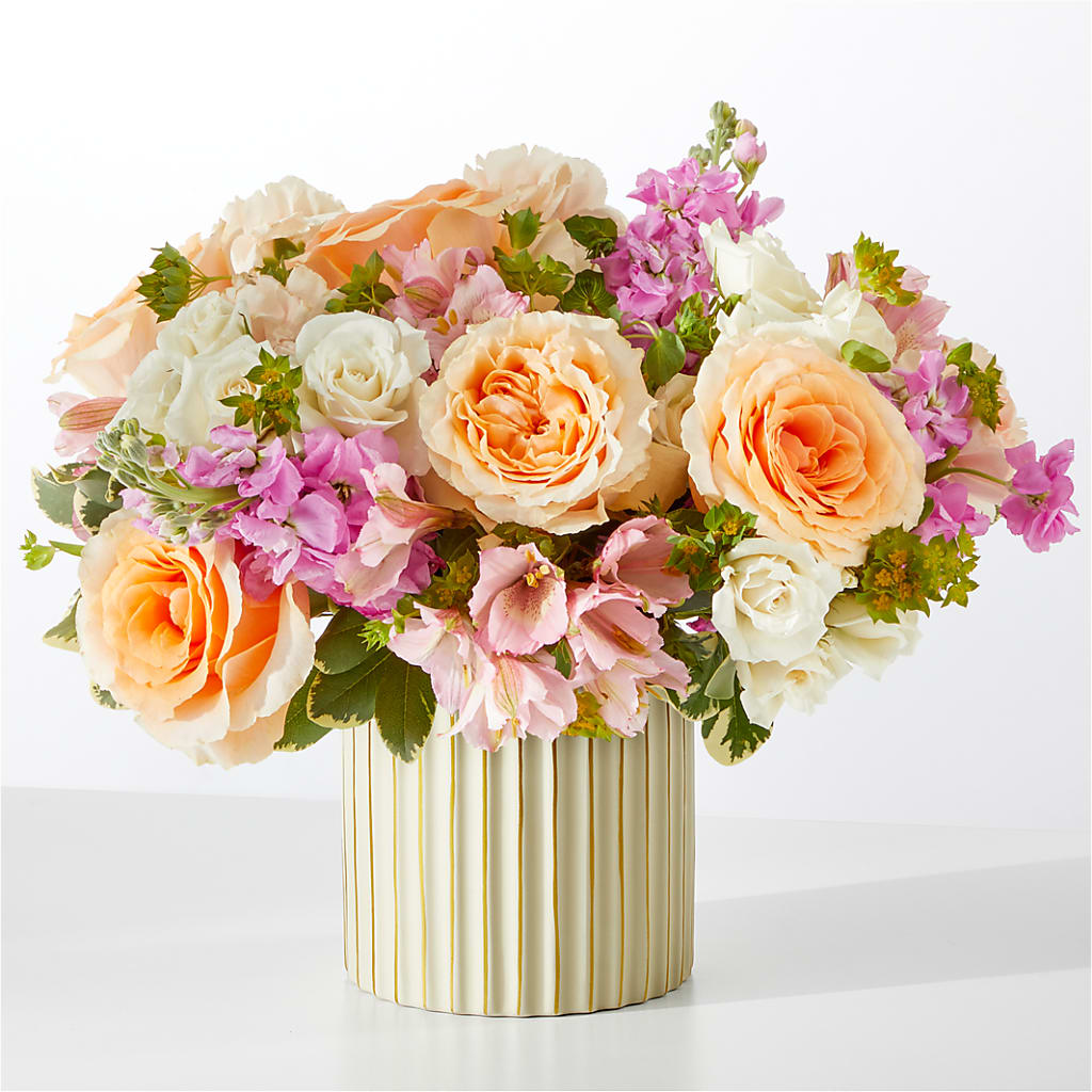 Paradise Bouquet with Ivory Vase – SHINKLES' FLOWER SHOP & GREENHOUSE, Temperance MI