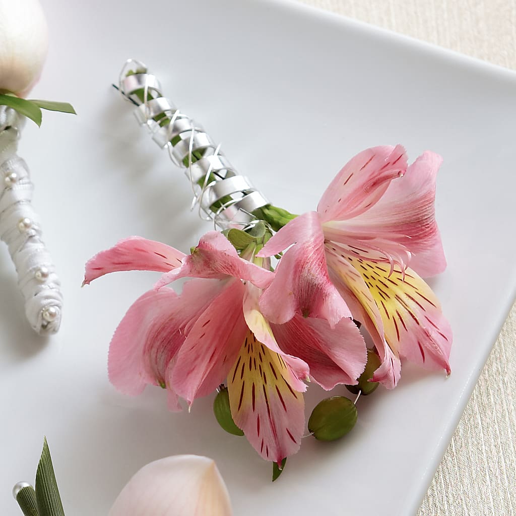Pink Peruvian Lily Boutonniere – SHINKLES' FLOWER SHOP & GREENHOUSE, Temperance MI