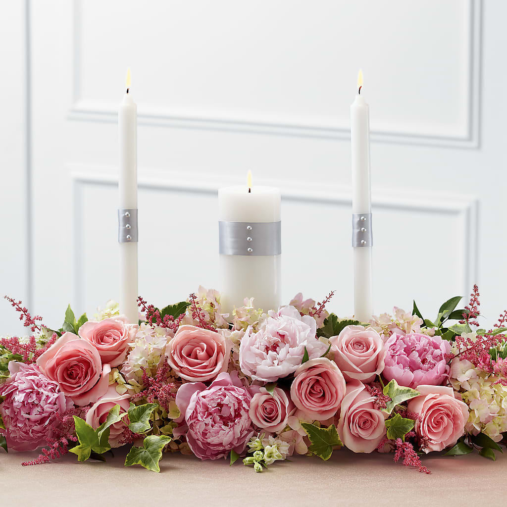 Worldwide Romance Unity Candle Arrangement – SHINKLES' FLOWER SHOP & GREENHOUSE, Temperance MI