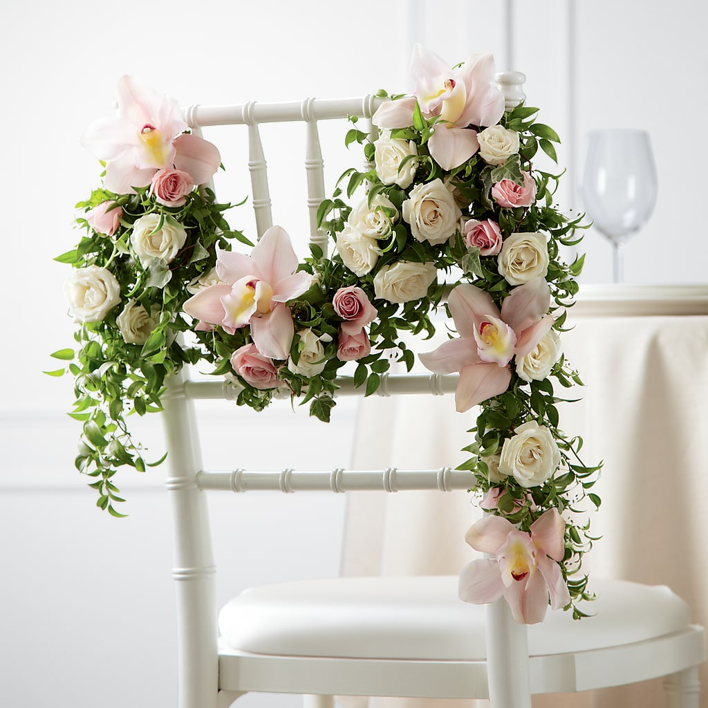 Orchid Rose Chair Décor – SHINKLES' FLOWER SHOP & GREENHOUSE, Temperance MI