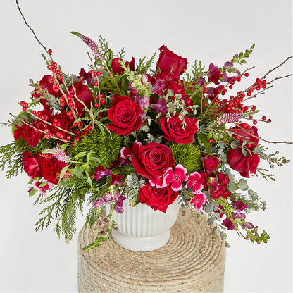 Big Red Bow Bouquet – SHINKLES' FLOWER SHOP & GREENHOUSE, Temperance MI