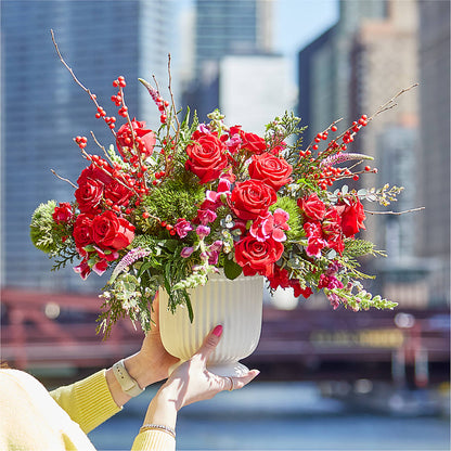 Big Red Bow Bouquet – SHINKLES' FLOWER SHOP & GREENHOUSE, Temperance MI