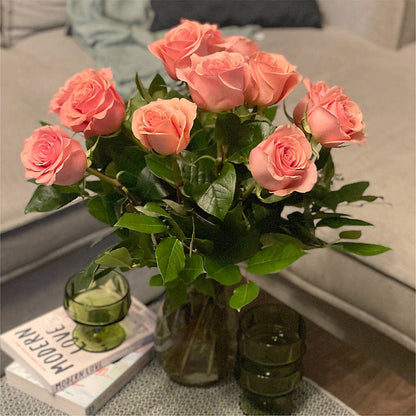 Long Stem Pink Rose Bouquet – SHINKLES' FLOWER SHOP & GREENHOUSE, Temperance MI