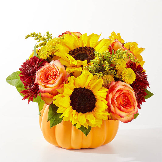 Golden Gourd Pumpkin Bouquet – SHINKLES' FLOWER SHOP & GREENHOUSE, Temperance MI