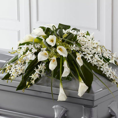 Angel Wings Casket Spray – SHINKLES' FLOWER SHOP & GREENHOUSE, Temperance MI