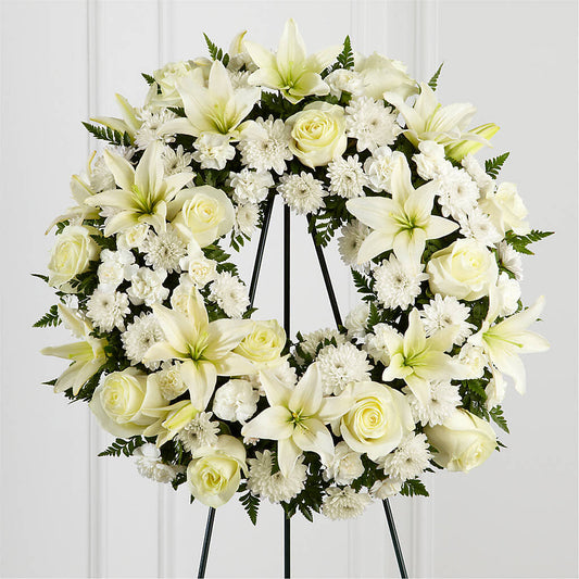 Treasured Tribute Wreath – SHINKLES' FLOWER SHOP & GREENHOUSE, Temperance MI