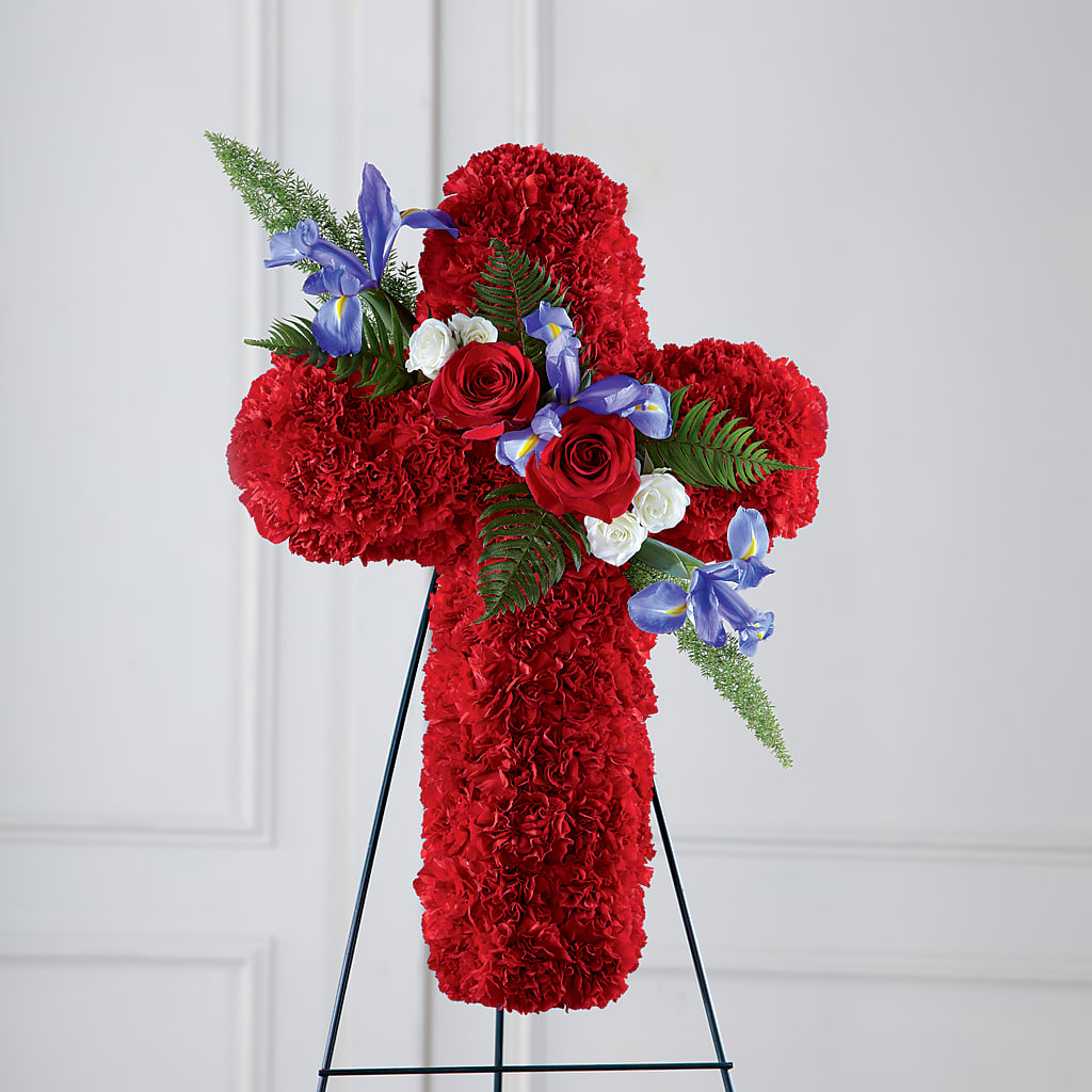 Faithful Hero Floral Cross – SHINKLES' FLOWER SHOP & GREENHOUSE, Temperance MI