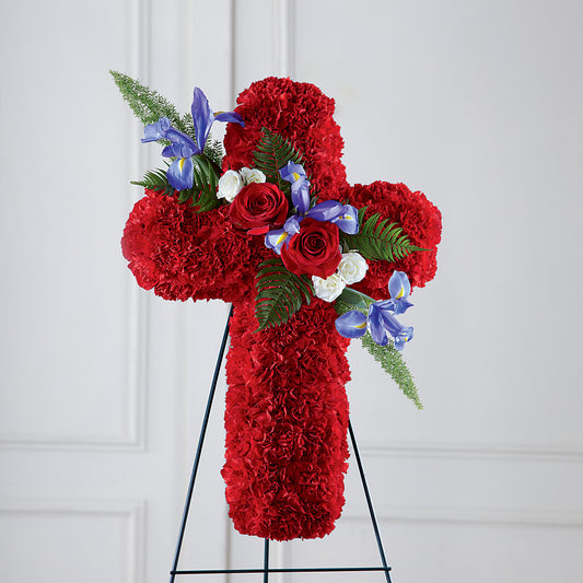 Faithful Hero Floral Cross – SHINKLES' FLOWER SHOP & GREENHOUSE, Temperance MI