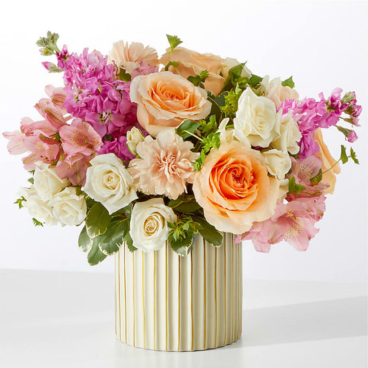 Paradise Bouquet with Ivory Vase – SHINKLES' FLOWER SHOP & GREENHOUSE, Temperance MI