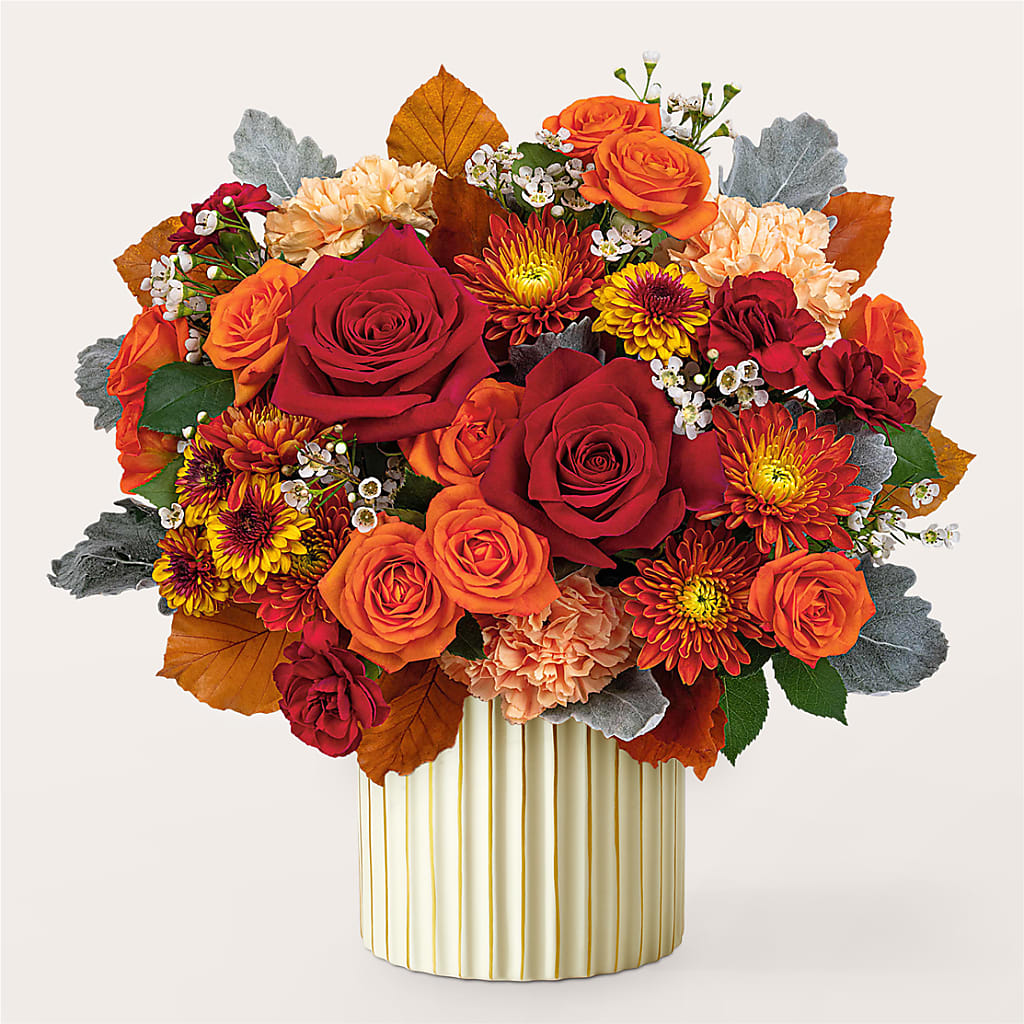 Merlot Bouquet with Ivory Vase – SHINKLES' FLOWER SHOP & GREENHOUSE, Temperance MI