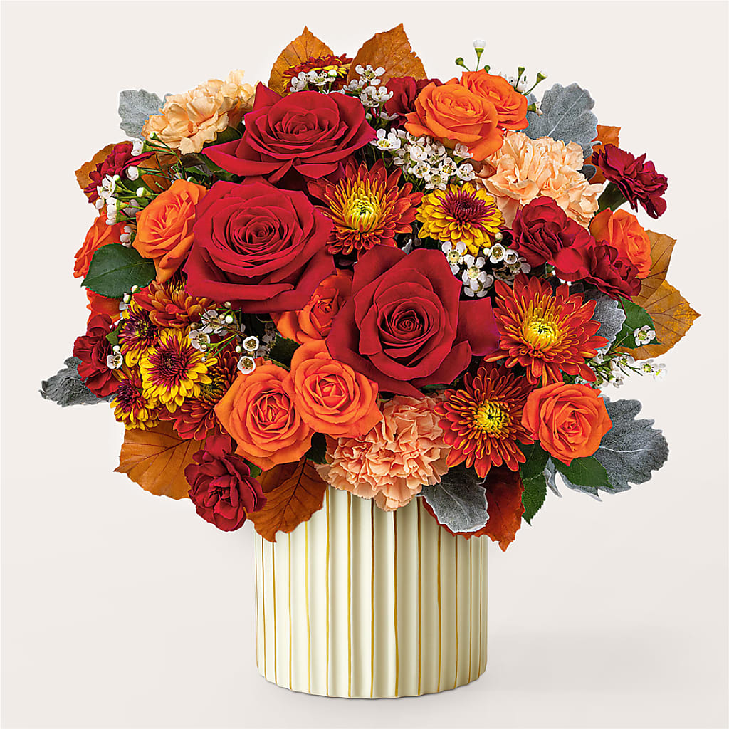 Merlot Bouquet with Ivory Vase – SHINKLES' FLOWER SHOP & GREENHOUSE, Temperance MI