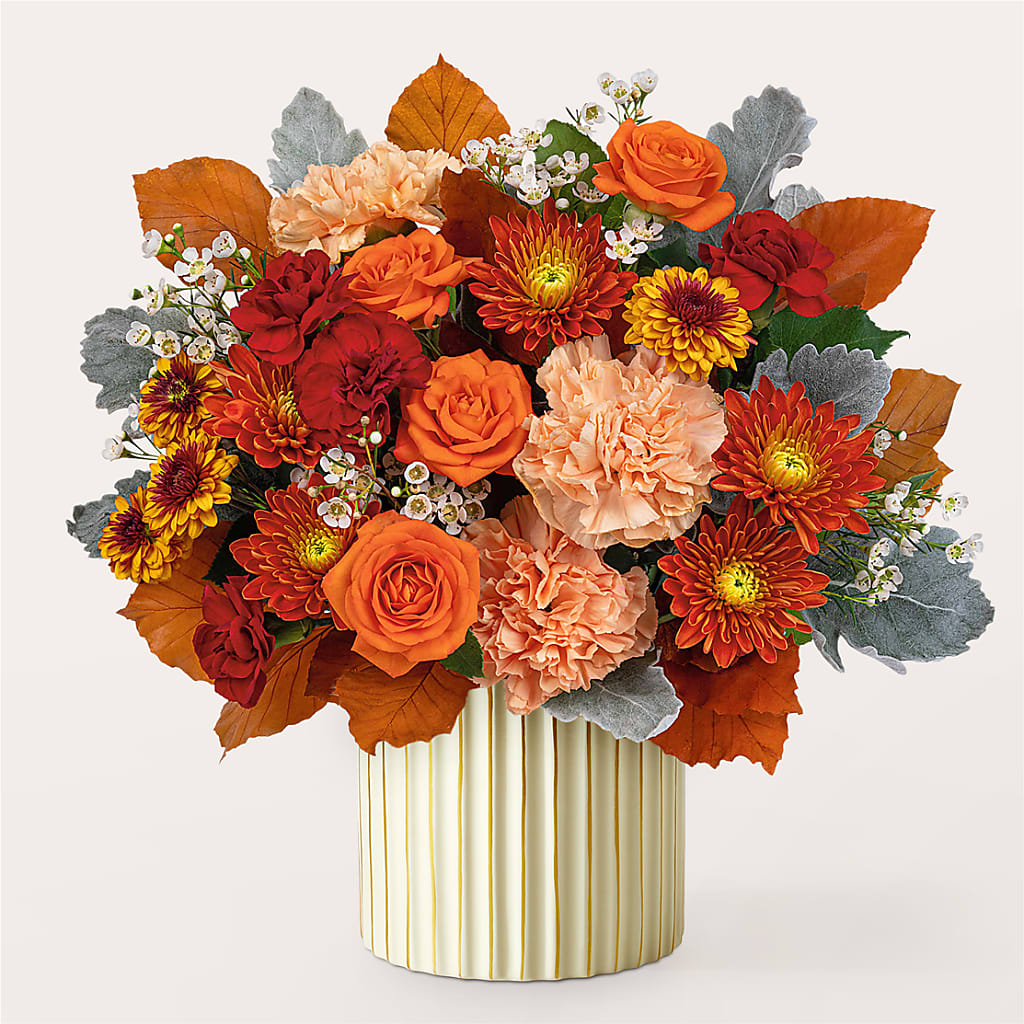 Merlot Bouquet with Ivory Vase – SHINKLES' FLOWER SHOP & GREENHOUSE, Temperance MI