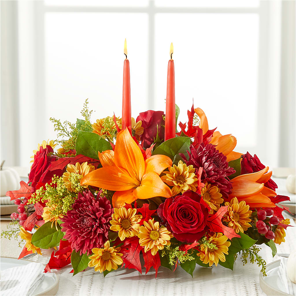 Autumn's Embrace Centerpiece – SHINKLES' FLOWER SHOP & GREENHOUSE, Temperance MI