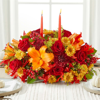Autumn's Embrace Centerpiece – SHINKLES' FLOWER SHOP & GREENHOUSE, Temperance MI