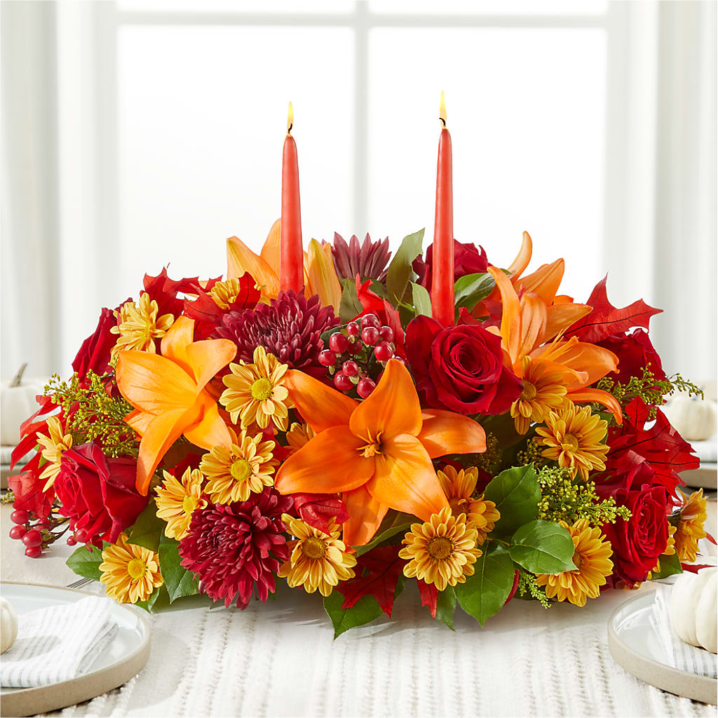 Autumn's Embrace Centerpiece – SHINKLES' FLOWER SHOP & GREENHOUSE, Temperance MI