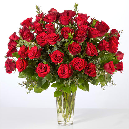 Forever Yours Fifty Stem Red Rose Bouquet – SHINKLES' FLOWER SHOP & GREENHOUSE, Temperance MI